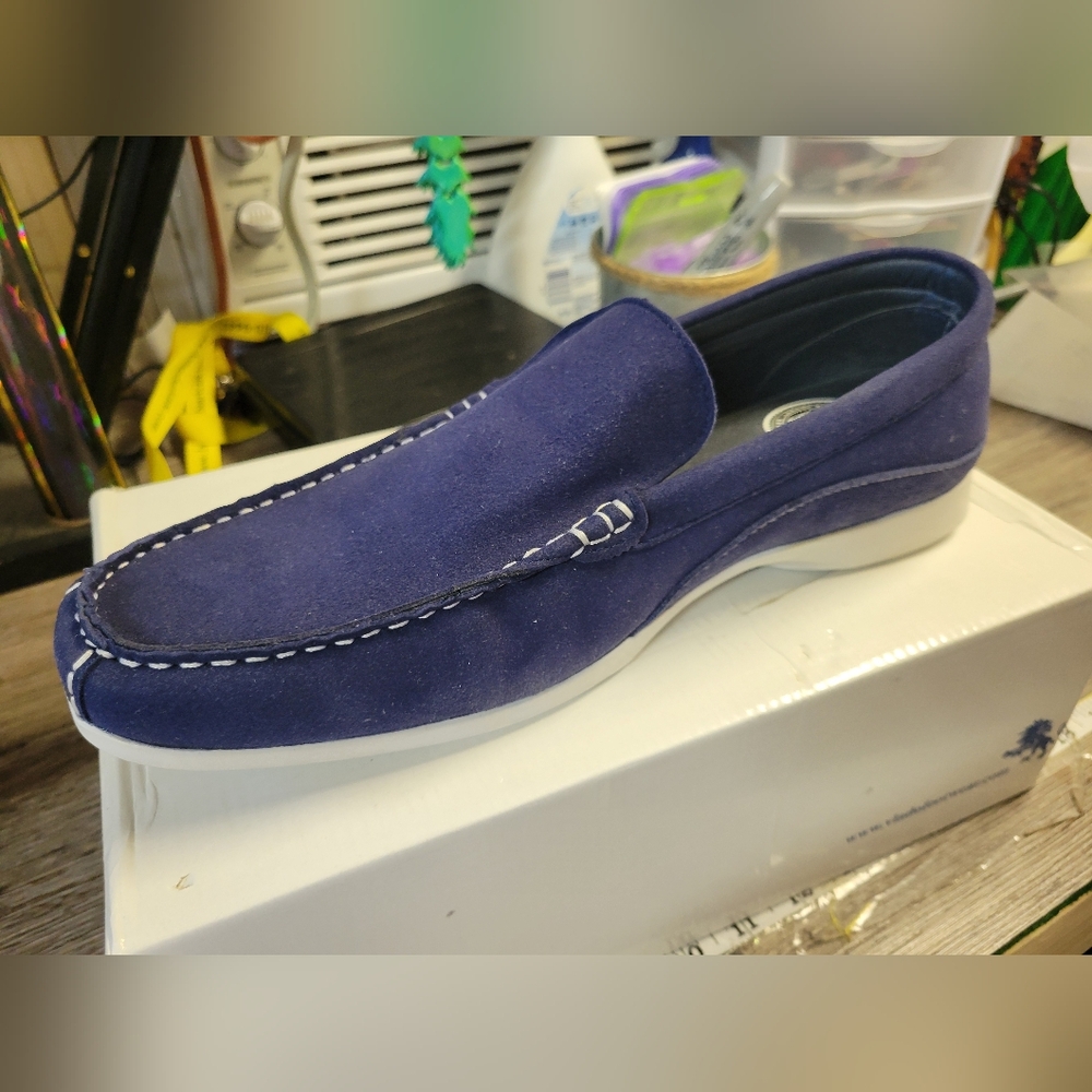 Vlado Footwear NIB New Mens Navy Blue Luxury Elite Loafer Size 10.5 Suede‎